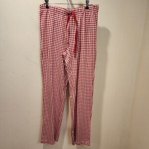 LAND'S END Red and White Gingham Pajama Pants Size XS